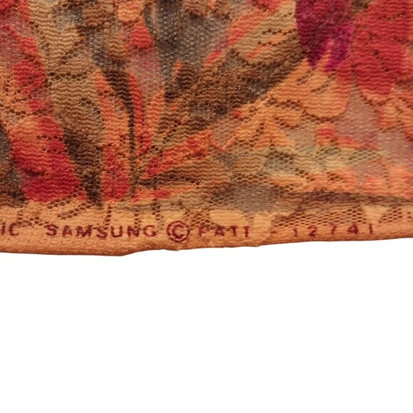 Tropical Fabric Sheer Stretchy Orange Purple 4+Yds Studio Line by Caravel - Picture 6 of 6